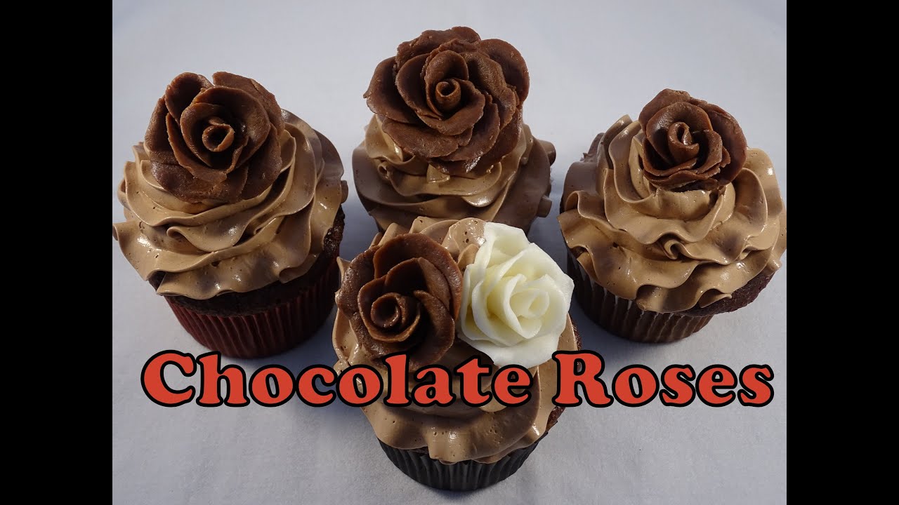 Chocolate Rose Decorations for Cupcakes- with yoyomax12