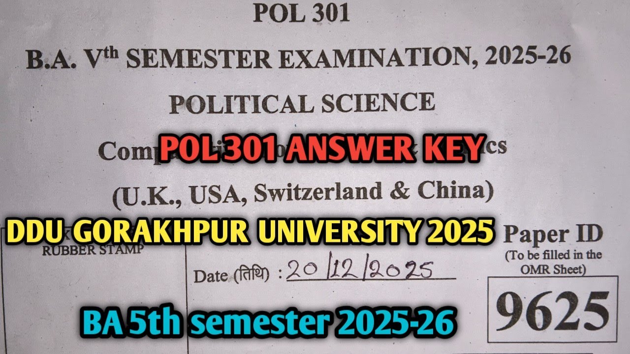 POL 301 ANSWER KEY Political science || 5th semester BA || #pol301 #pol301answerkey #5thsemester 