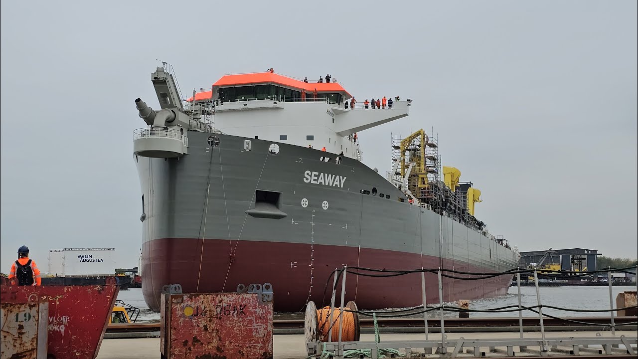 Boskalis Seaway launch at Royal IHC shipyard