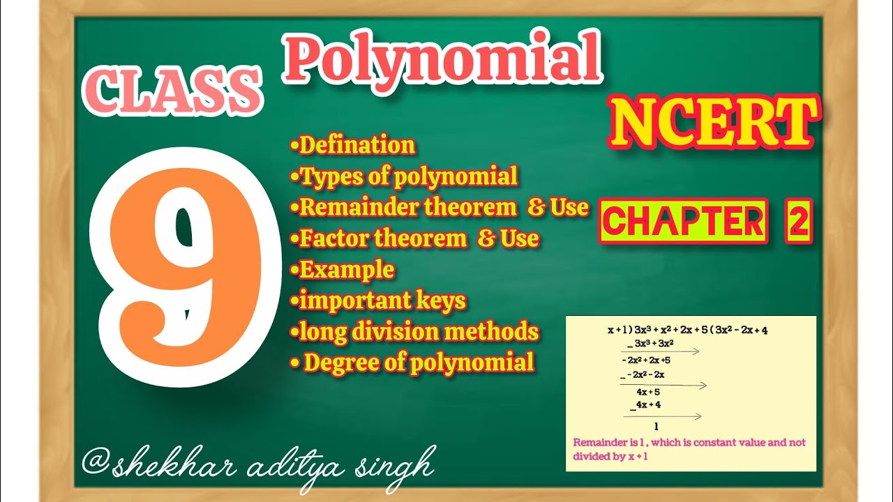 Polynomials Class 9 Chapter 2 Concepts  NCERT understand in one revision note in one shot