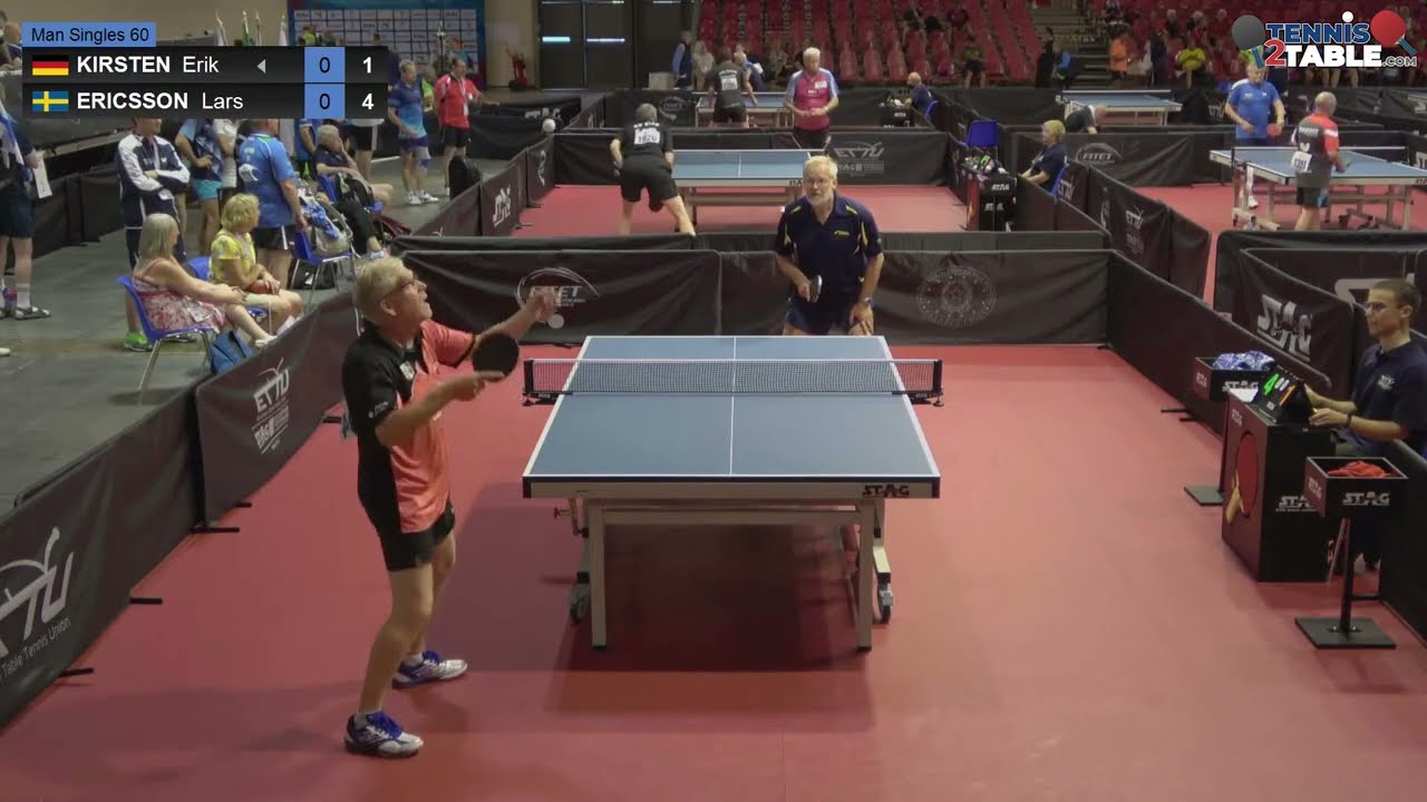 KIRSTEN Erik vs ERICSSON Lars - Championnats d'Europe Vétérans 2022 tennis de table Rimini