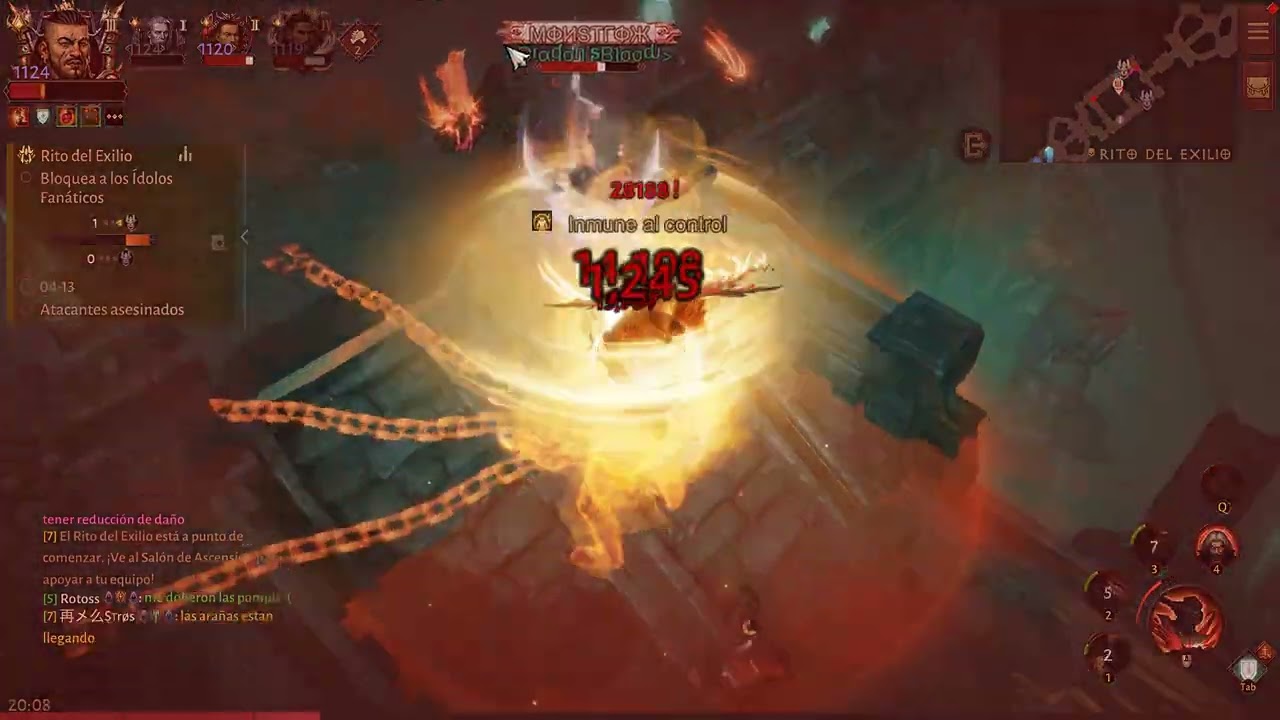 Diablo inmortal rito de exilio vs  Dragon vizjum mephisto Cazka barbaro