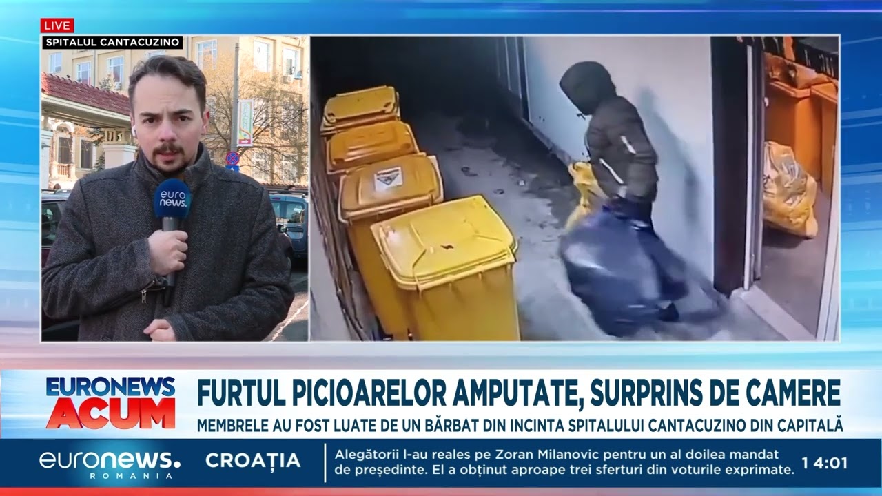 Primele imagini cu momentul în care au fost furate picioarele amputate de la Spitalul Cantacuzino