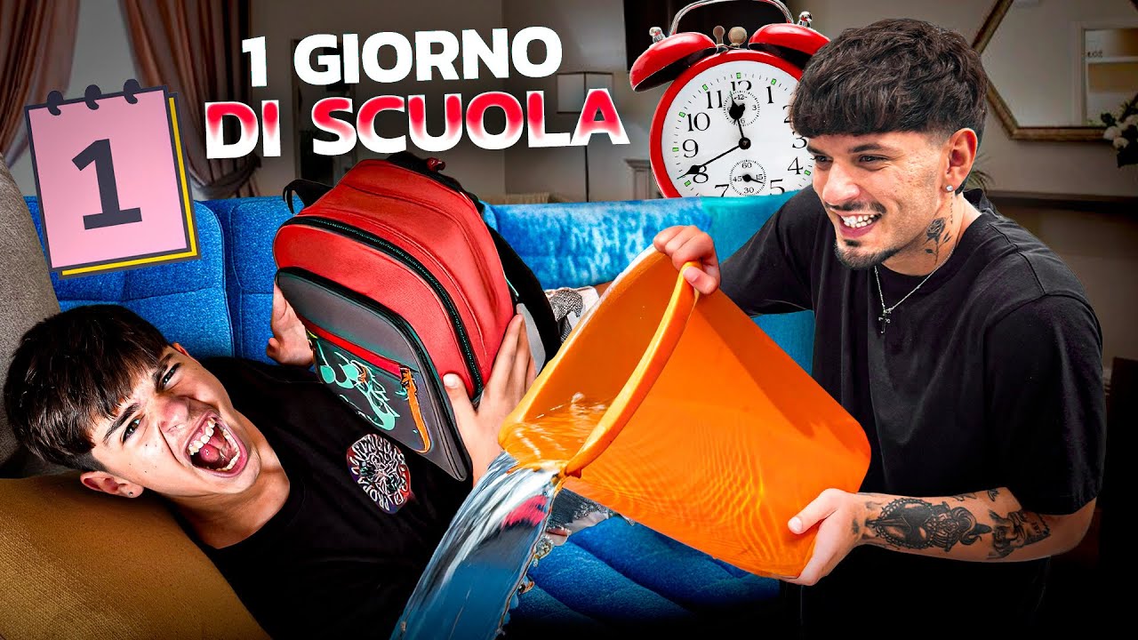 Primo giorno di scuola di MIO FRATELLO 😱 L’ho svegliato con ACQUA GHIACCIATA 🧊🥶