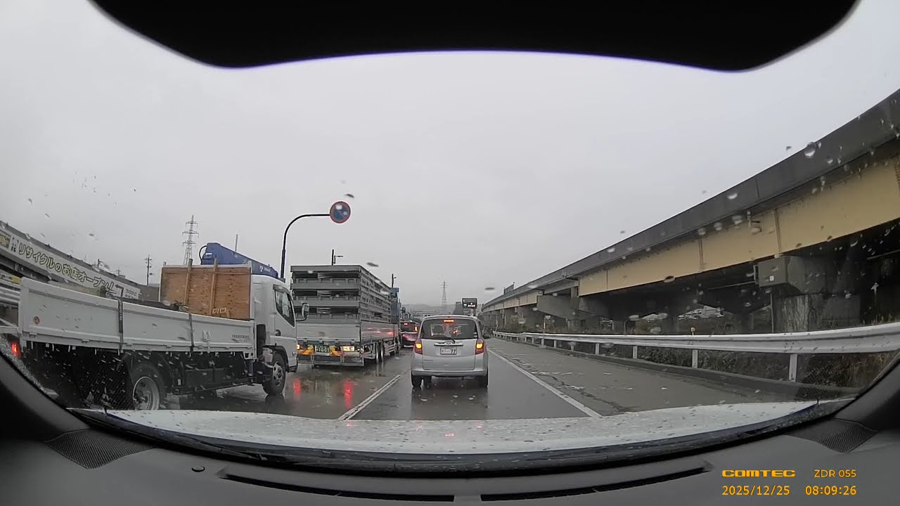 国道8号 千本木北交差点付近事故による通行止め迂回(2025/12/25)