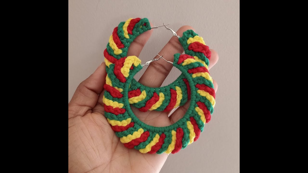 How to crochet hoops earrings🧶🥰//tutorial//beginners