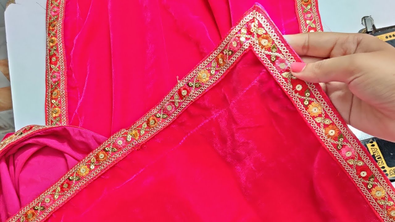 Class-35, किसी भी दुपट्टे पर आसानी से लेस लगाना सीखें,✨ How to make your own Dupatta at Home 🏠