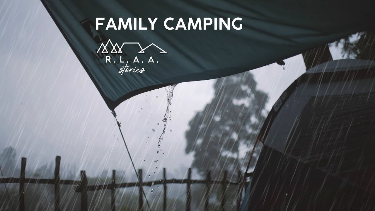 Family Camping - Heavy Rain at Gubat Camp [Silent Vlog, ASMR, Cinematic, Cooking] #campingfamily