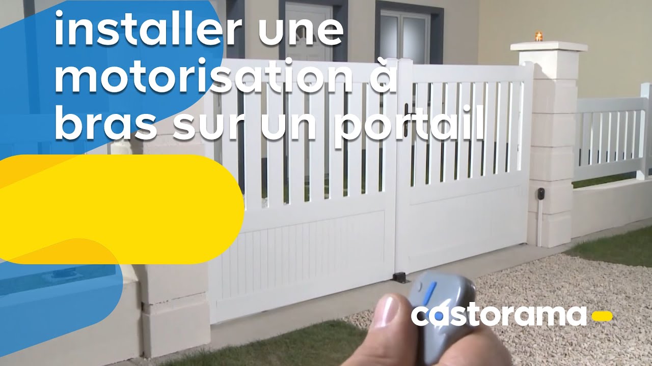 Motoriser un portail battant: système a bras (Castorama)