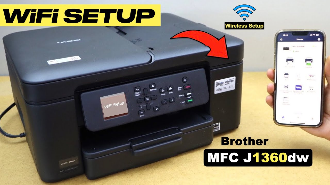Настройка Wi-Fi на микропроцессоре Brother J1360dw + Подключение к беспроводной сети + Настройка ...