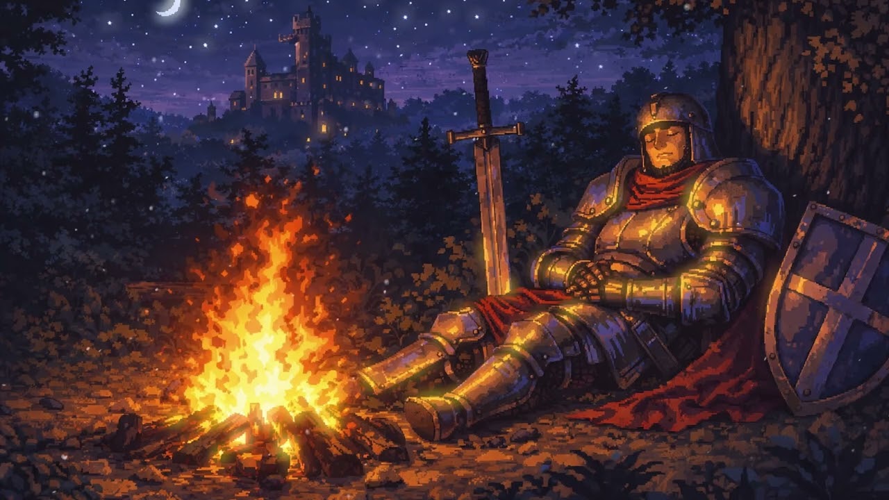 Knight Resting by the Campfire | Medieval Ambient Music for Peaceful Relaxation