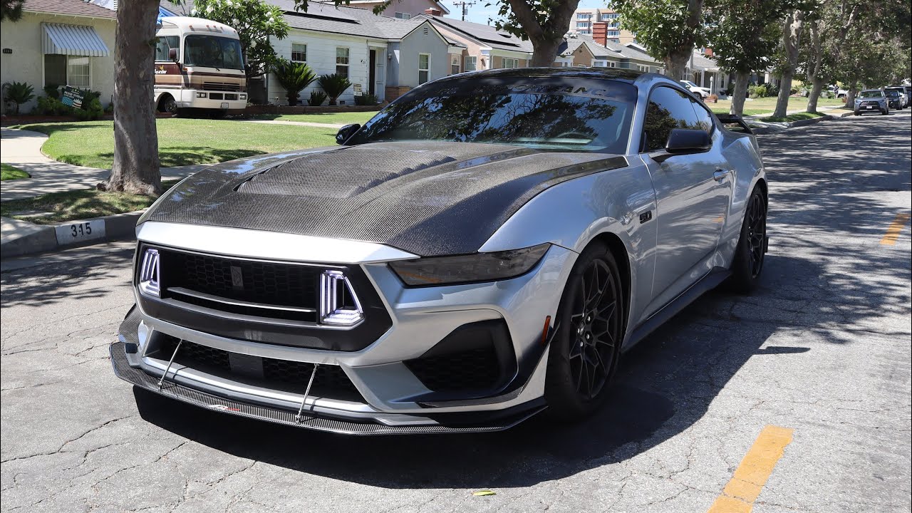 2024 mustang GT gets front APR carbon splitter and canards installed