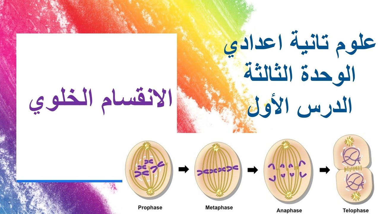 علوم تانية اعدادي الوحدة الثالثة الدرس الاول الانقسام الخلوي الانقسام الميتوزي و الانقسام الميوزي 