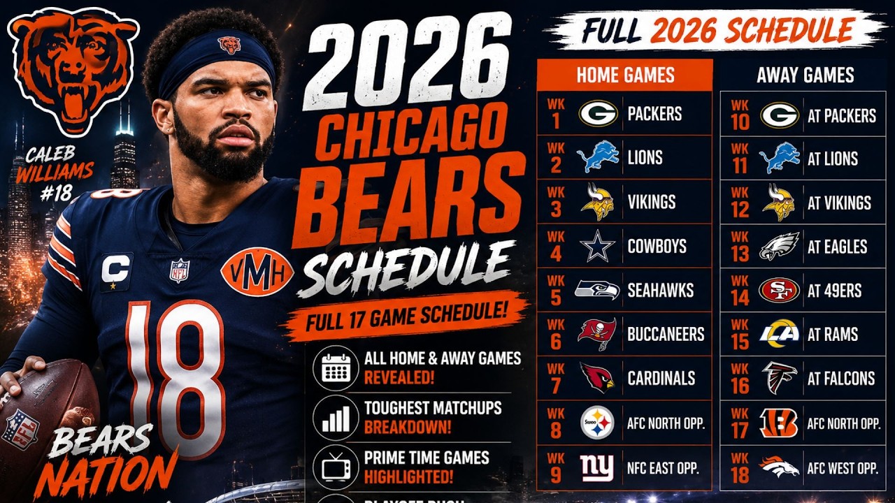 2026-27 Chicago Bears Games Full Schedule Breakdown | Dates, Times & Opponents