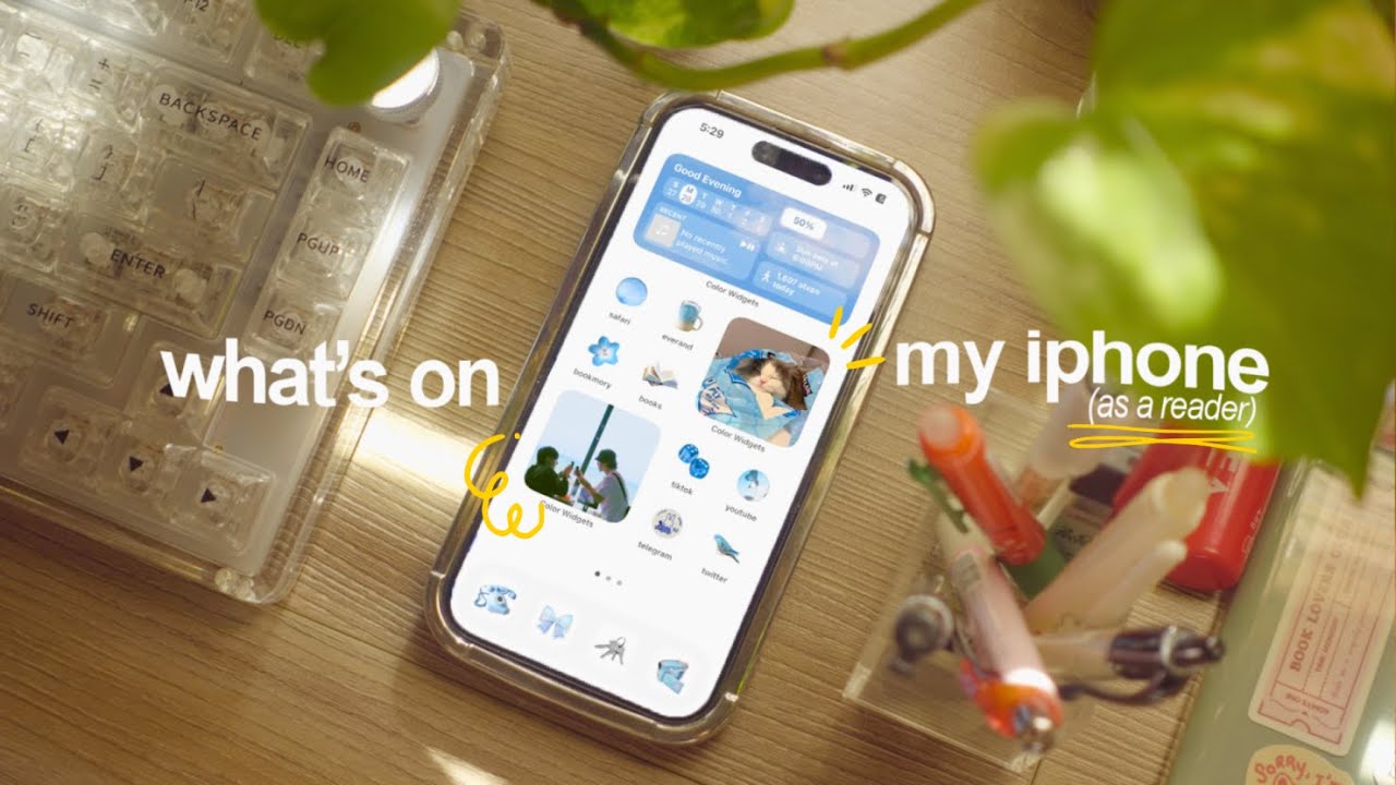 what's on my iphone 15 (as a reader) 🌷 blue aesthetic & minimalist setup