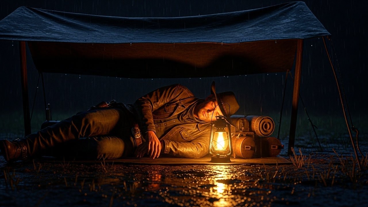 Arthur Waiting Out a Fierce Thunderstorm in a Tiny Cabin | RDR2 ASMR Night Mood