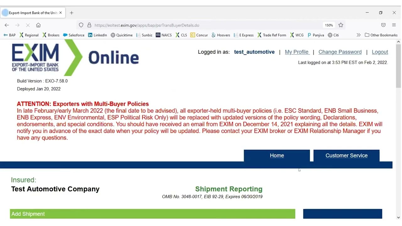 EXIMOnline monthly reporting tips