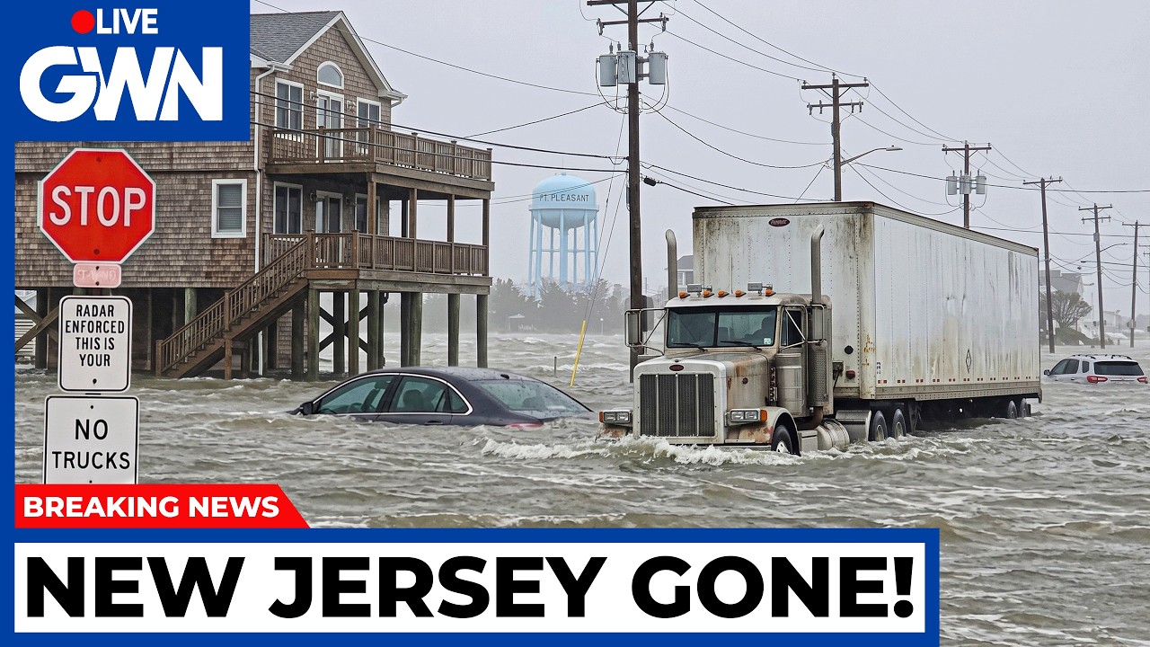NEW JERSEY HIT by COASTAL FLOODING &mdash; Storm 300 MILES Offshore Pushes Water Inland