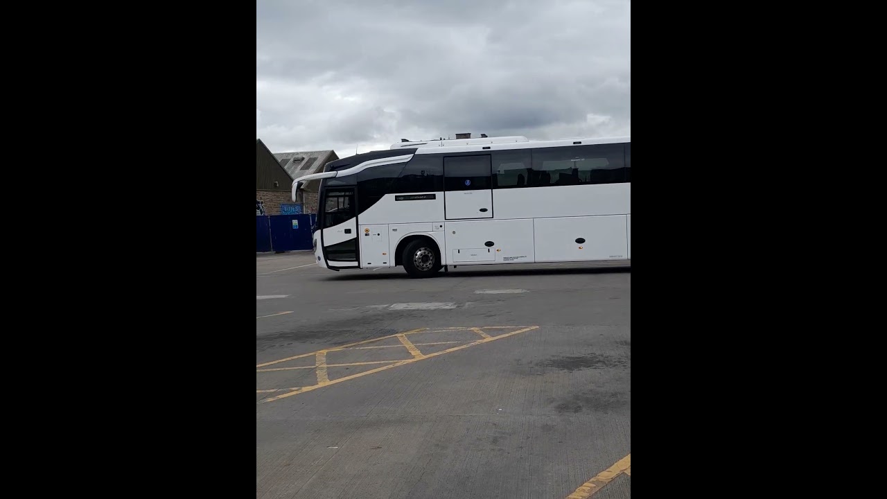 Park's Of Hamilton Volvo Evotor (LSK820) at Dundee bus station operating route M8 from Glasgow.