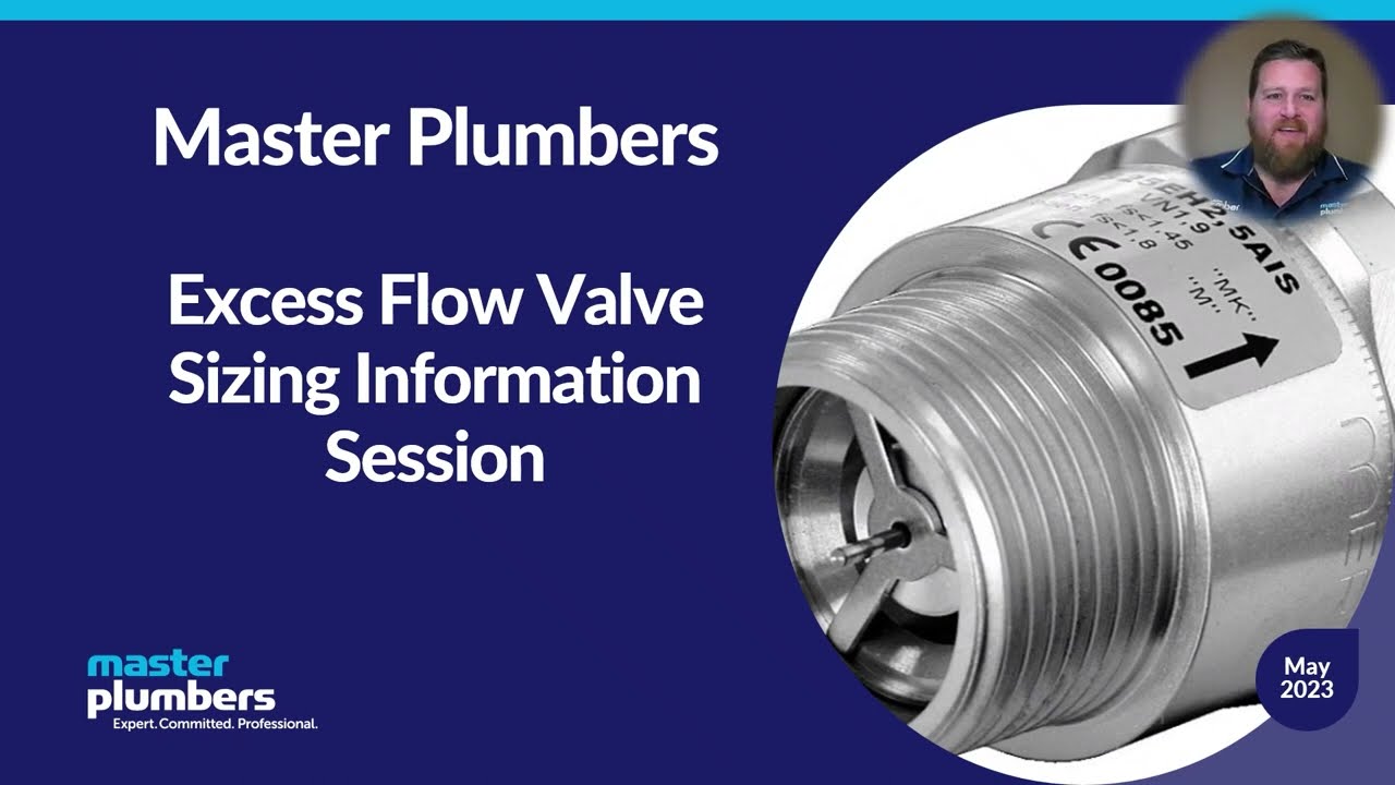 Master Plumbers Excess Flow Valve Sizing Session