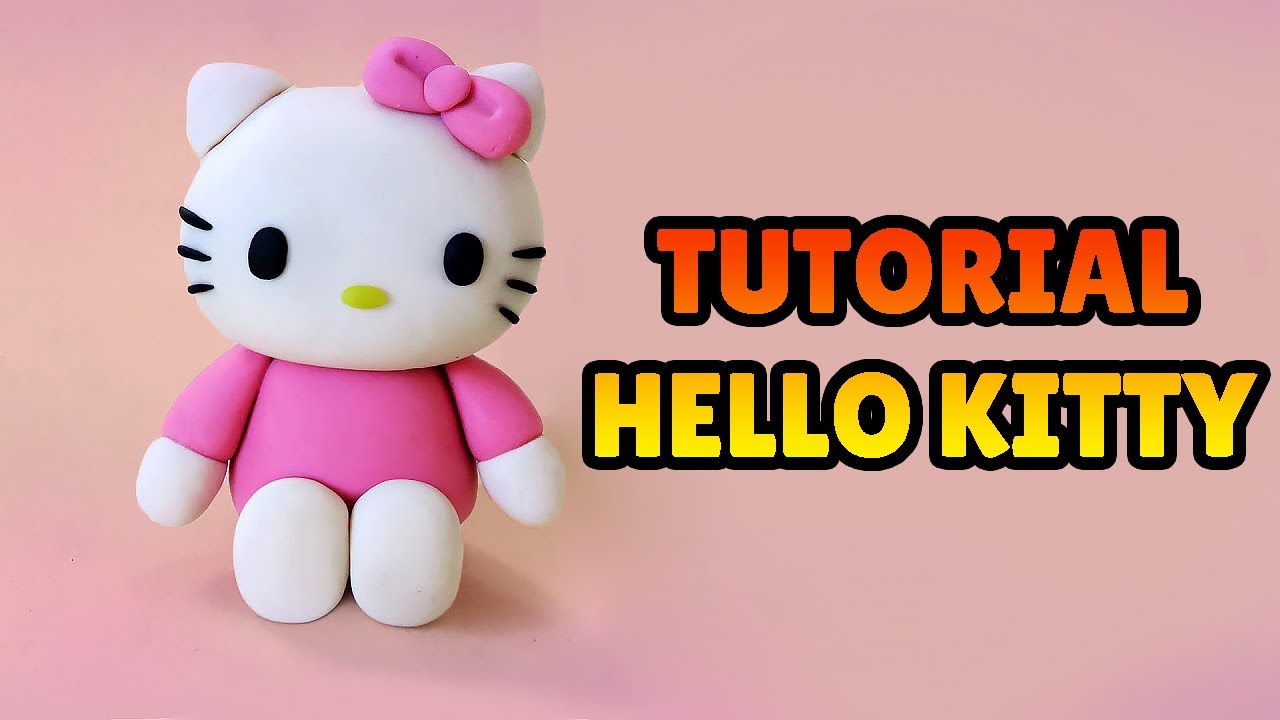 🔴Faça uma HELLO KITTY - Tutorial clay, plastilina , Biscuit, Clay Pasta Americana - DIY