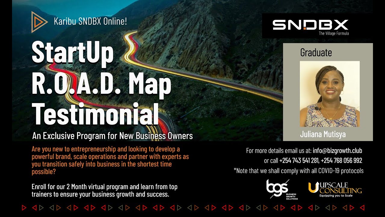 The SNDBX Startup R.O.A.D Map Testimonial | Juliana Mutisya