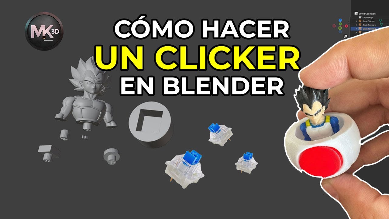 Cómo modelar un Clicker Funcional en Blender para Impresión 3D (Paso a Paso)