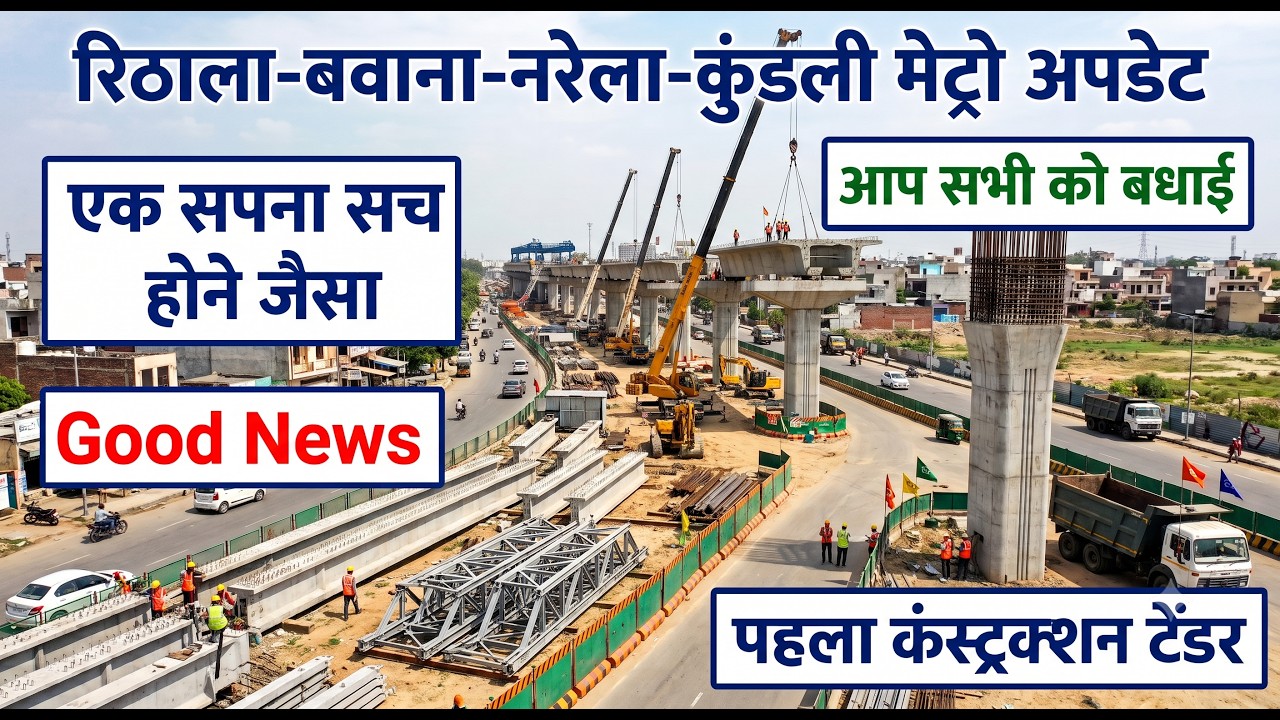 Rithala-Narela-Kundli Metro Construction Tender🔥Congratulations!🔥पहला कंस्ट्रक्शन टेंडर🔥DMRC Tender