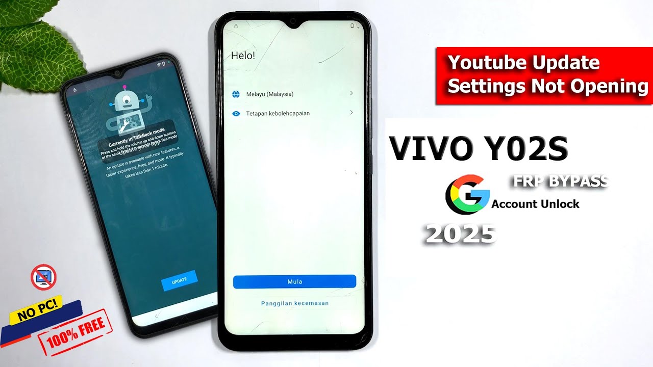 HOW TO VIVO Y02S FRP BYPASS || YOUTUBE UPDATE NOT WORKING 2025 | ( NO PC! ) ✅ FRP UNLOCK