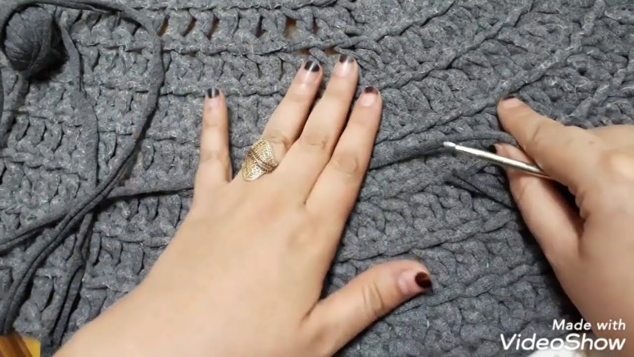 مشاية كروشيه  بخيط الكليم واسهل غرزة للمشايه  بسيطه وسهله للمبتدئين وسهلة التطبيق