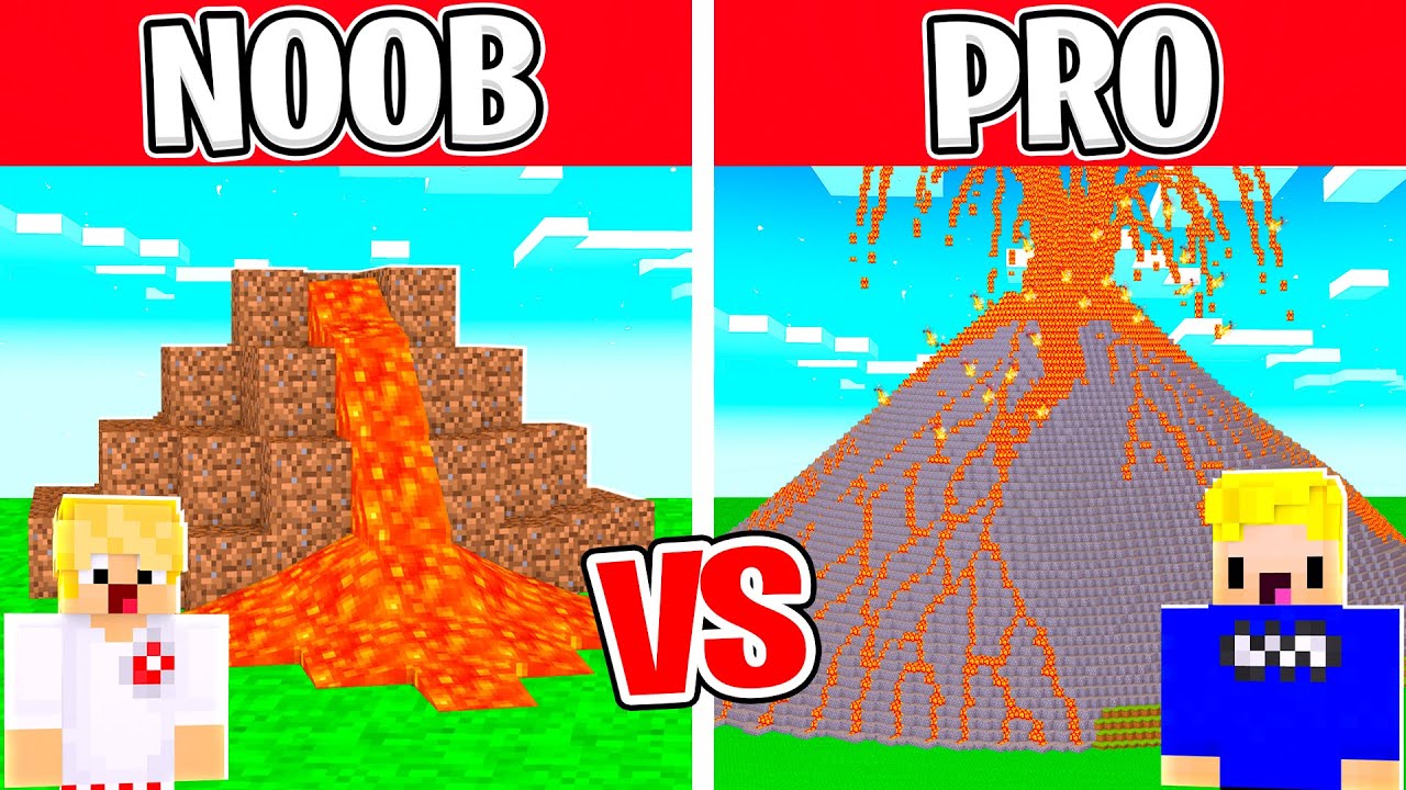 Minecraft NOOB vs PRO: VULKAN BAU BATTLE
