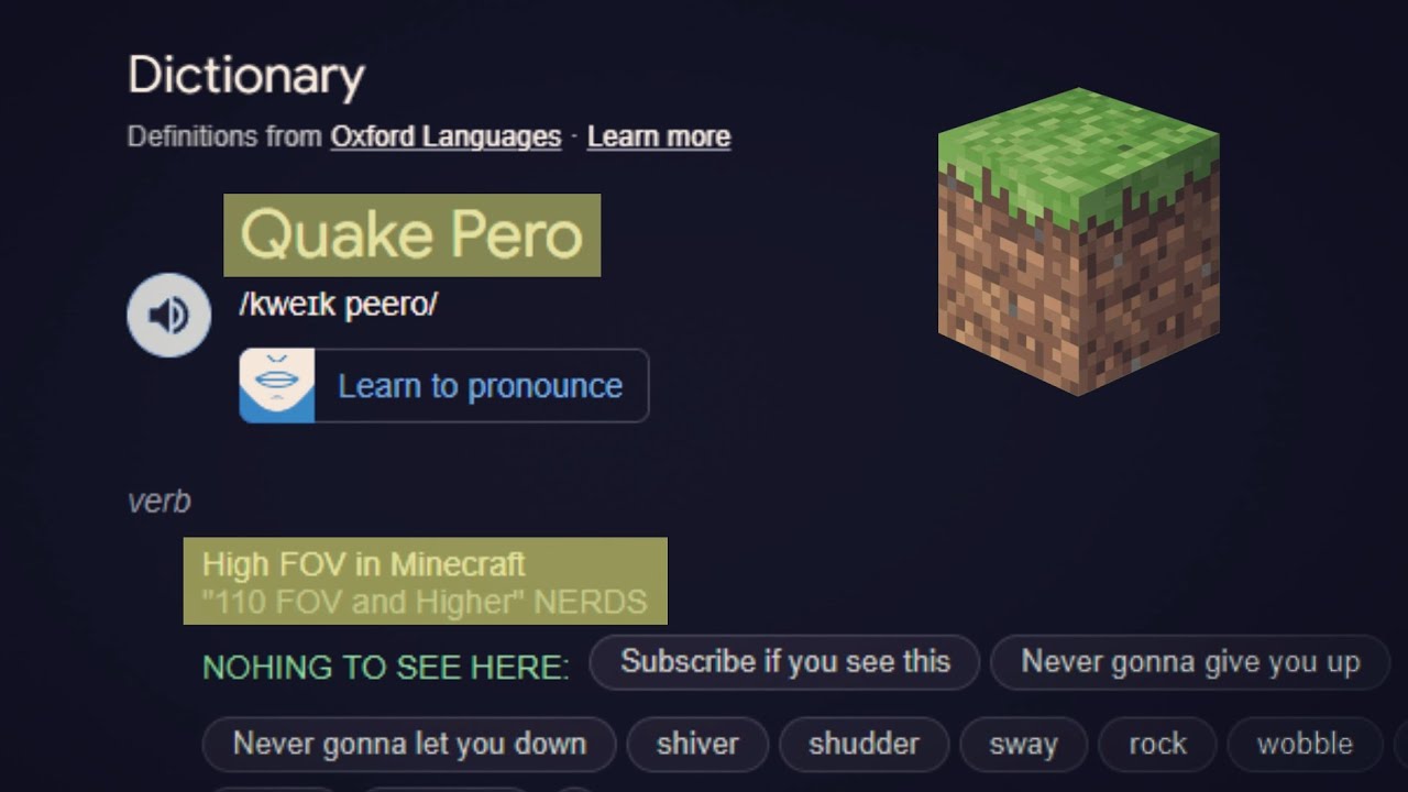 Why is Max FOV in Minecraft named Quake Pro ?