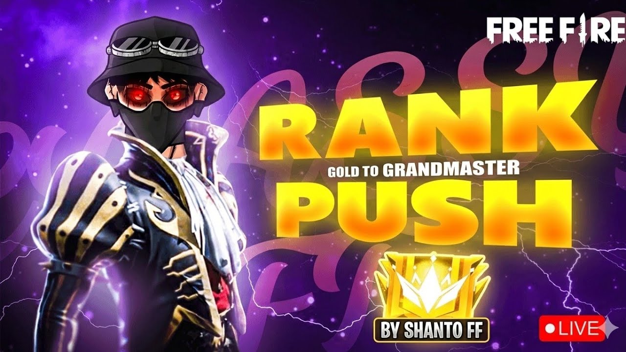 😱 GOLD TO GRANDMASTER IN ONE LIVE! 🚀 | Free Fire Rank Push | SHANTO FF