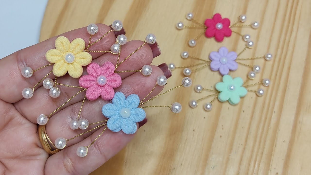 Arranjo de Pérolas com Cabelo de Anjo - Forma Fácil e Descomplicada 🎀🎀