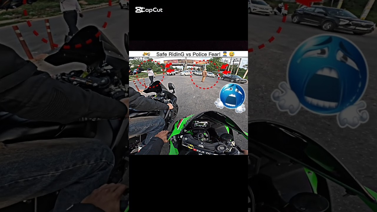 When Safety Meets Comedy: Safe Riding vs. Police Fear! 🏍️😂 #SafeRiding #FunnyBiking