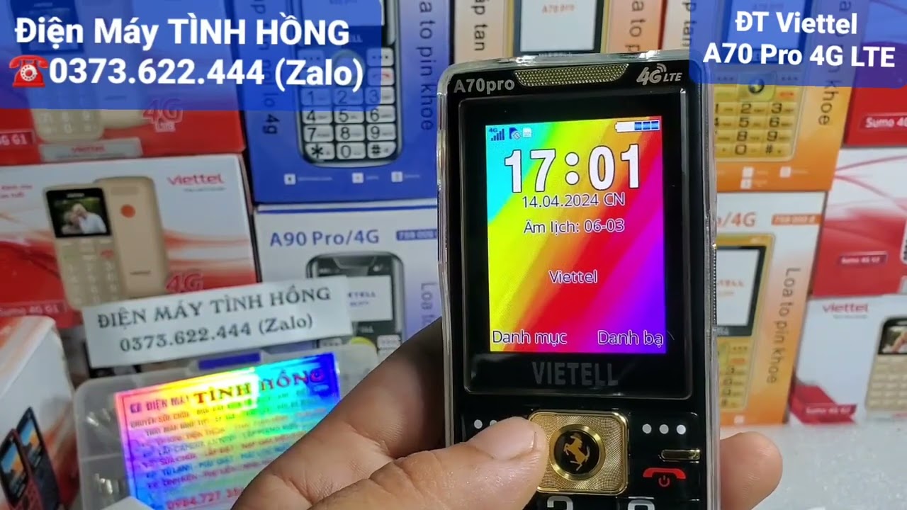 Điện thoại 4G LTE chính hãng dành cho người già Loa to - Pin dùng 10 ngày - Màn lớn LH: 0373622444