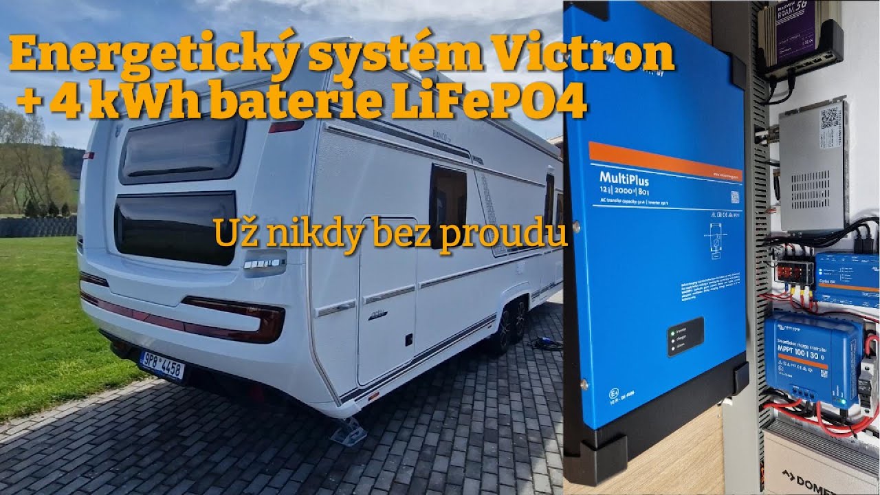 Nezávislost na cestách! Instalace systému Victron + 4kWh LiFePO4 do karavanu. Může nabíjet i Teslu?