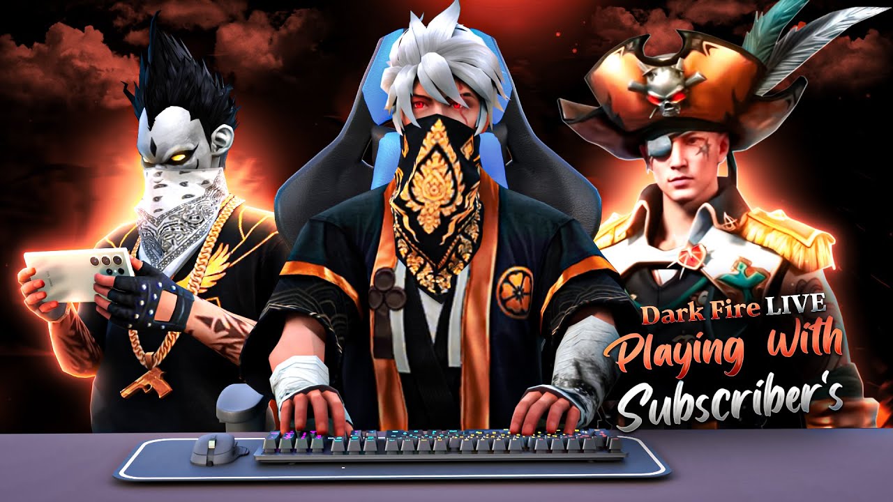 🔴DARKFIRE LIVE👑PLAYING WITH SUBSCRIBERS❤️ Garena Freefire || Road To 3k🎯#shortslive #freefirelive