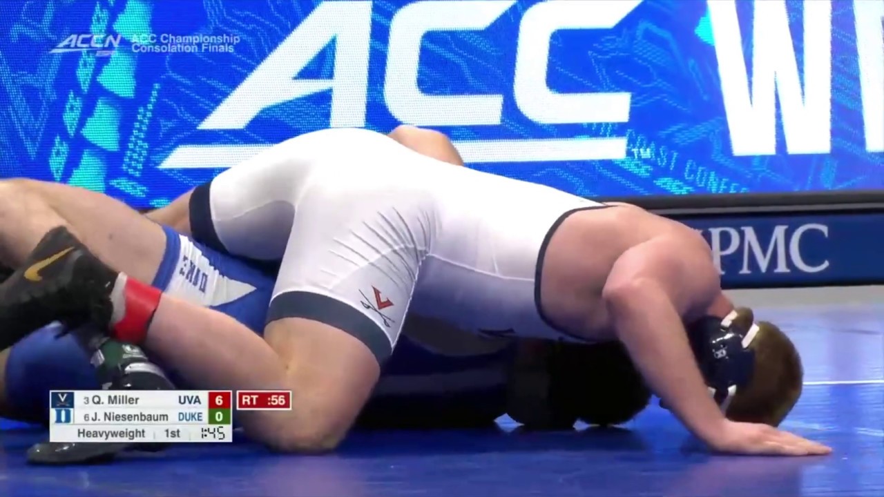 285lbs Quinn Miller (Virginia) vs Jonah Niesenbaum (Duke)