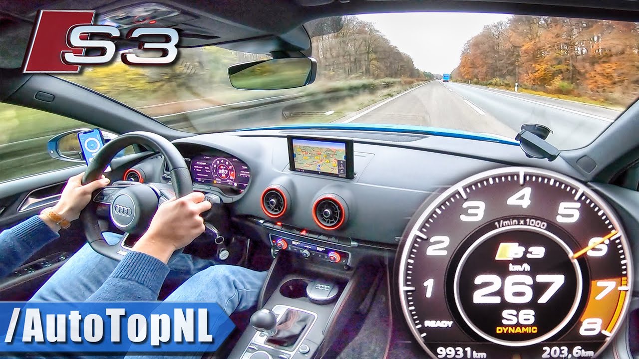 AUDI S3 Sportback 310HP | 267km/h on AUTOBAHN (No Speed Limit) by AutoTopNL