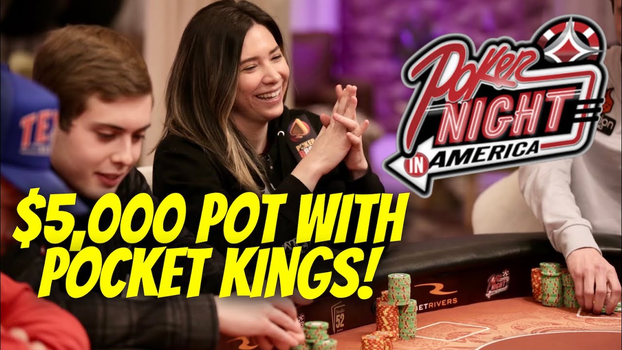 Sickest $5,000 pot of my LIFE with POCKET KINGS! My Poker Night In America Debut! Poker Vlog #91