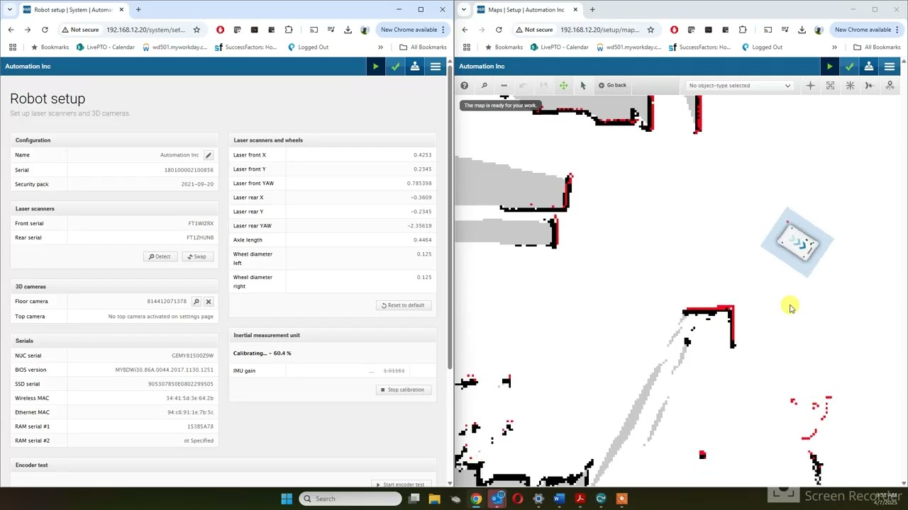 Wheel Diameter Test and Cal on a Mobile Industrial Robots MiR