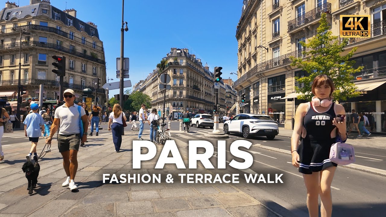 Visite &agrave; pied de Paris - Mode, Parfums, &Eacute;glises & Vie des Caf&eacute;s sous la Chaleur - 4K