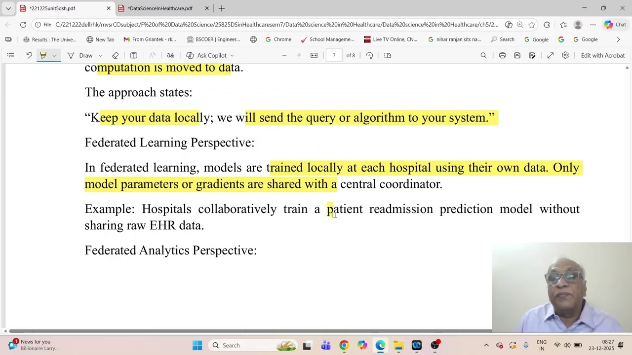 Federated Learning and Analytics- Data Science in Healthcare