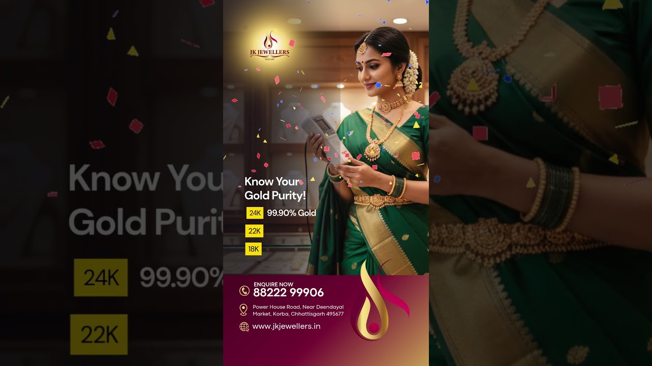 Know Your Gold Purity | JK Jewellers | #korba #22caratgold #jewellery #gold #weddingjewelry
