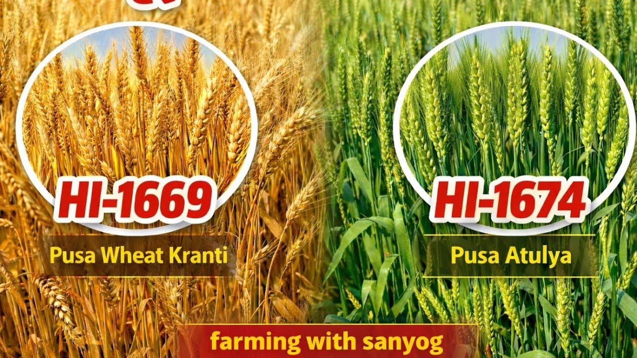 64 दिन में मेरे खेत में लगी HI की 1669 ओर 1674 गेहूँ की किस्मे #गेहूं_की_किस्म #गेहूं_की_खेती 