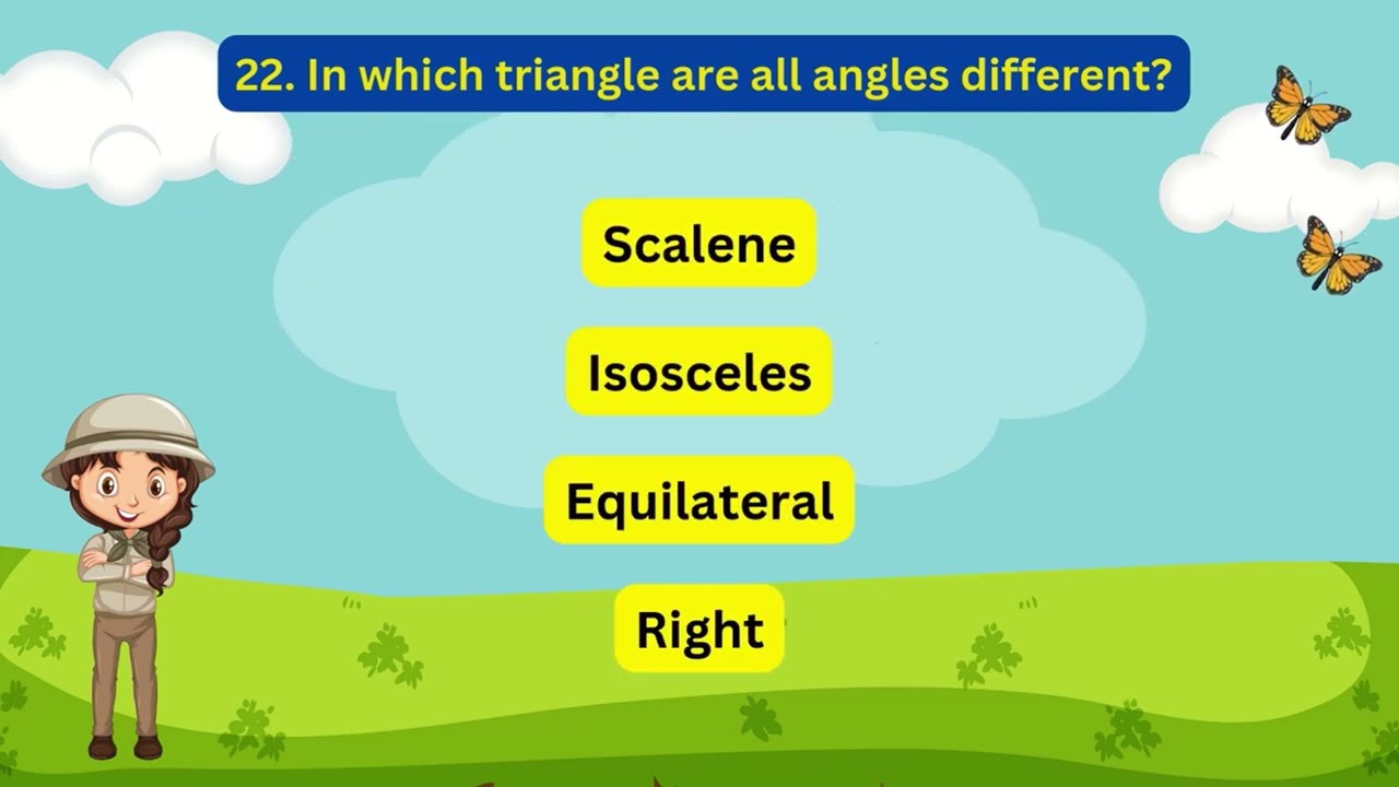 🧠 Types of Triangles | MCQ Quiz for Kids | Learn with Fun Questions! 🔺