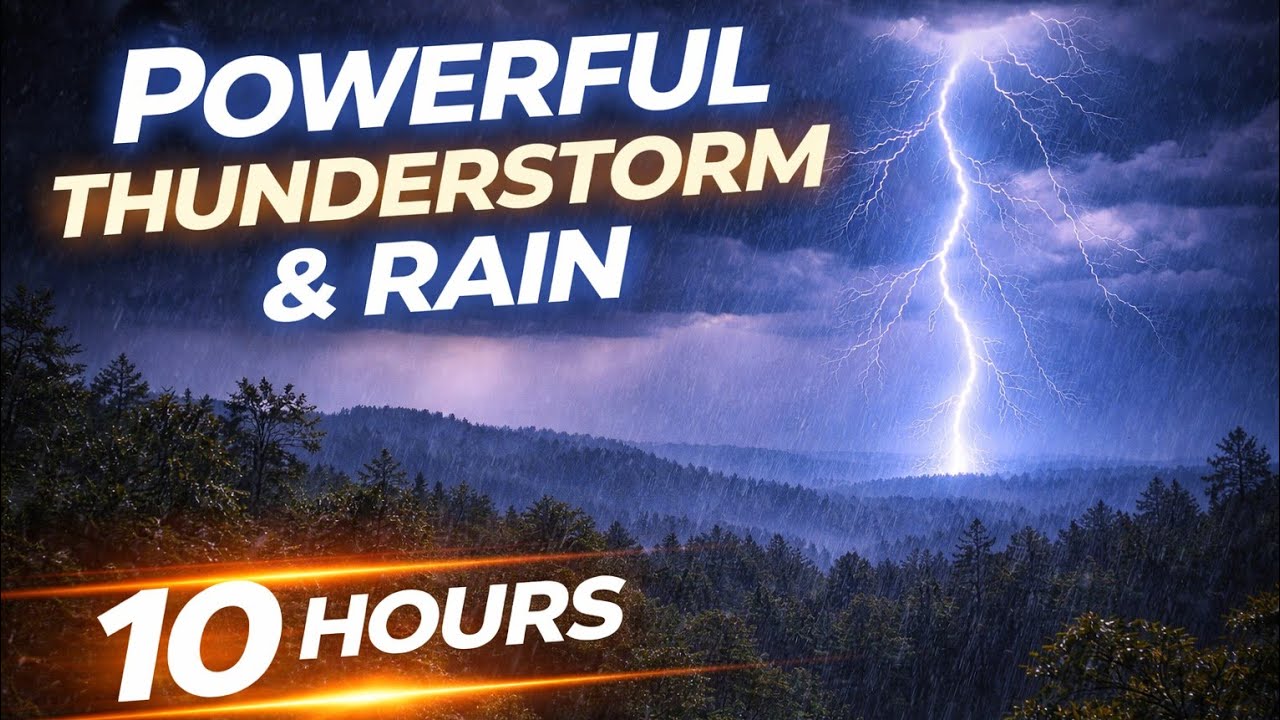 BLACK SCREEN • 10 HOURS • THUNDERSTORM SOUND • NO ADS