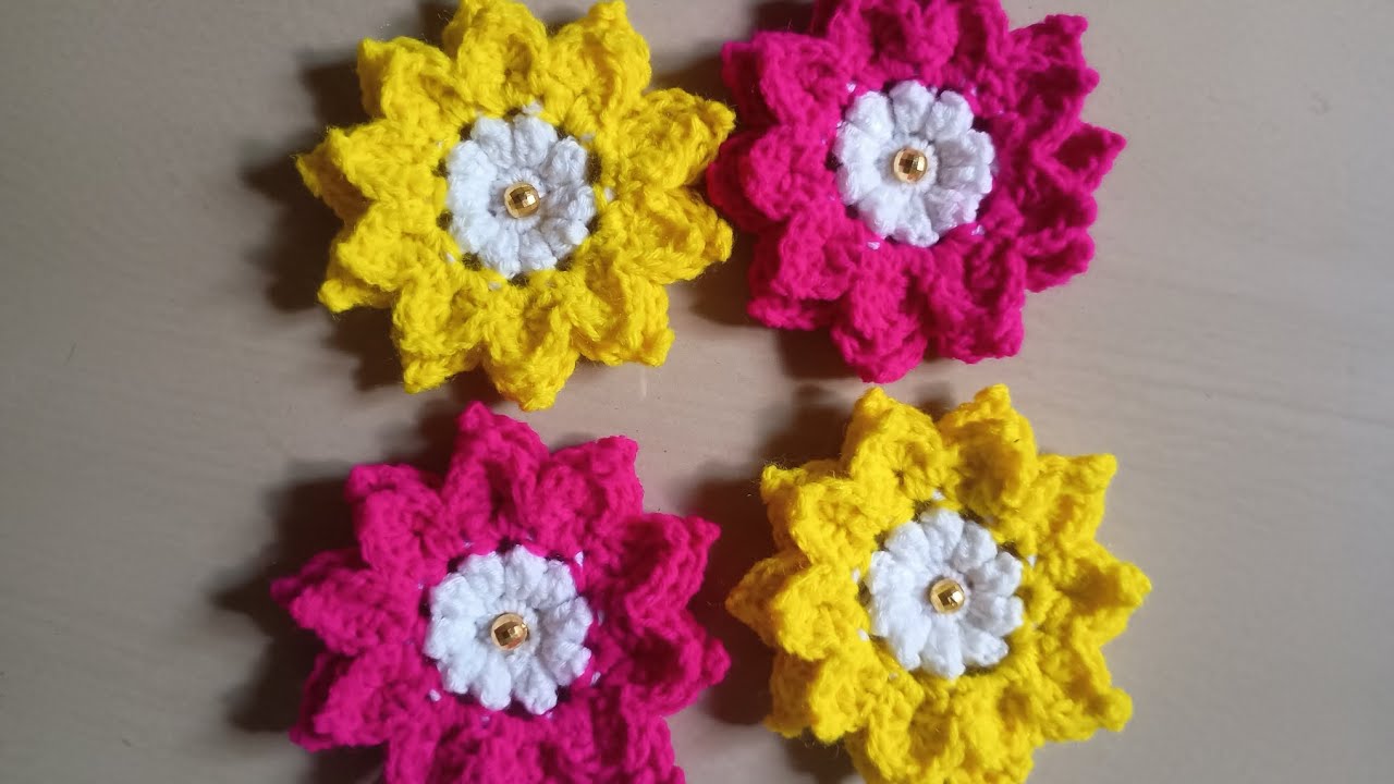 Easy Crochet Flower Tutorial for Beginners | Step-by-Step Crochet Flower Design 🌸
