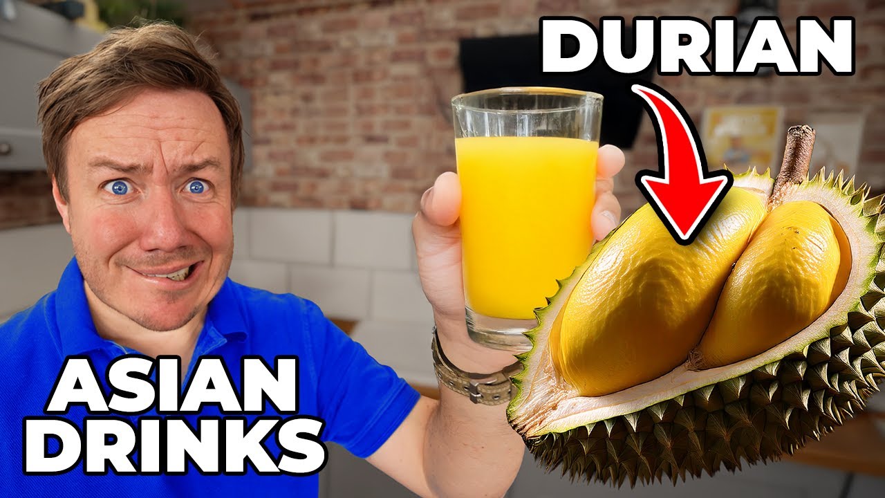 We Tried the Weirdest Asian Drinks Ever Durian Fizzy Milk and Chocolate Lumps 😬🥤